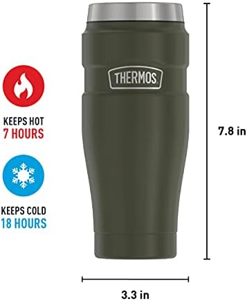 THERMOS Stainless King Vacuum-Insulated Travel Tumbler, 16 Ounce, Army Green (Pack of 4) - Image 6