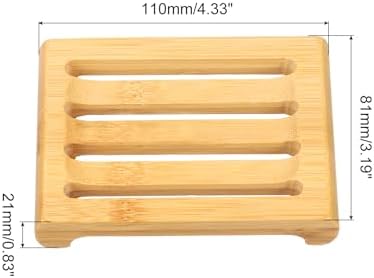 uxcell Wooden Soap Tray, 4 Pack - Wooden Soap Dish, Natural Bamboo Soap Holder, Soap Saver Tray Self Draining for Shower, Bathroom, Bathtub, Kitchen Sink - Image 2