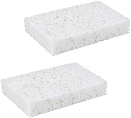 Multi-Use Cellulose Kitchen Sponges Compressed Cellulose Sponges, Non-Scratch, Dish Sponge for Kitchen Bathroom Cars, Funny Cut-Outs DIY (2, White) by Unknown