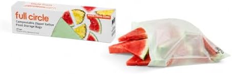 Full Circle Home Compostable Zipper Bags, Resealable Food-Safe Bags, 25ct by Unknown