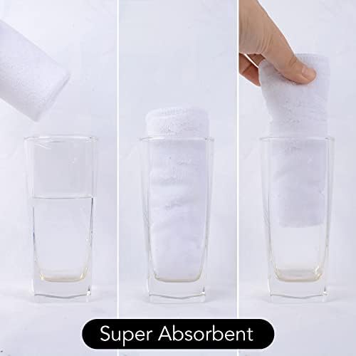 SINLAND Microfiber Facial Cloths Fast Drying Washcloth 12inch x 12inch White 6 pack - Image 6