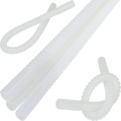 Bendable Straws - 11 inch Long Flexible Straws - Bendy Drinking Straw Reusable - 5 Pack by DIXIMUS