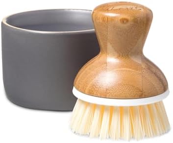Full Circle Bubbly Palm Brush & Ceramic Soap Dispenser, Gray by Unknown