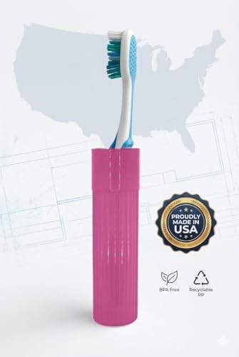 American Comb Toothbrush Holder - Pink, Made in USA, with Ventilation Holes, for Toothbrush Covers, Toothbrush Holder, Toothbrush Soft, Durable Design, Hygienic Bathroom Accessory - Image 6