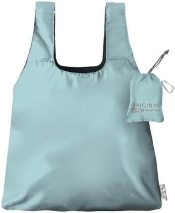 ChicoBag Original Reusable Tote with Carabiner Clip | Compact Reusable Grocery Bags | Recycled Materials | Assorted Colors (Pack of 4) - Image 4