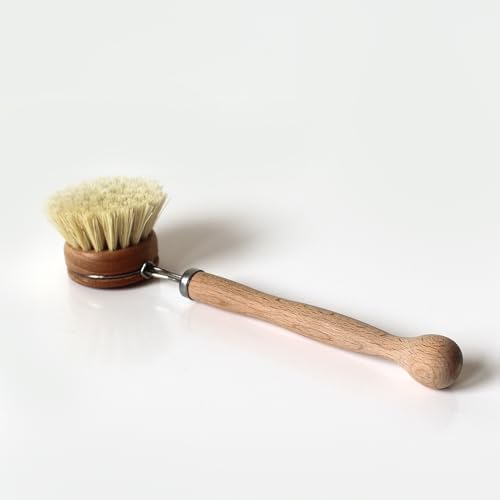 Murchison-Hume Compostable Dish Brush with Wooden Handle, Replaceable Scrubber Head, No Plastic Parts, All-Natural Materials Scrubbing Tool for Cleaning Pans, Pots, and Kitchen Sink, 8.3 inches - Image 4