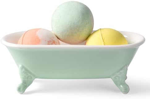 6.5" Mini Clawfoot Bathtub Soap Dish,Bar Soap Holder,Bright Teal by NEWHENGS