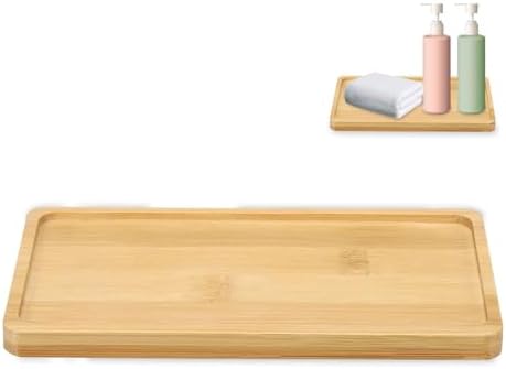 Bamboo Soap Tray, Bamboo Soap Dispenser for Bathroom CounterTop, Wooden Dish & Dispenser Tray Kitchen Holders, Dresser Jewelry Ring Dish, Holder Bathtub Organizer (Rectangle) by Unknown