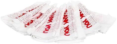 TashiBox Plastic bags/Shopping Bags/Thank You Bags/Reusable and Disposable Grocery Bag - Measures 11.5"" X 6.25"" X 21"", 15mic, 0.6 Mil (308)", transparent (Bag-308) by TashiBox