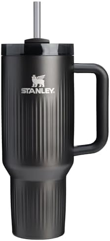 STANLEY Quencher H2.0 Tumbler with Handle and Straw 40 oz | Flowstate 3-Position Lid | Cup Holder Compatible for Travel | Insulated Stainless Steel Cup | BPA-Free | Fluted Black by Unknown