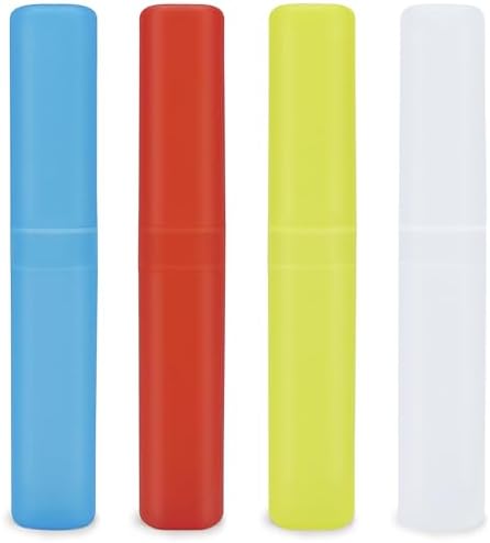 Mulbozy 4 Pack Portable Travel Toothbrush Case, Transparent Breathable Plastic Toothbrush Holder for Home, Travel, Business, Camping, School by Mulbozy