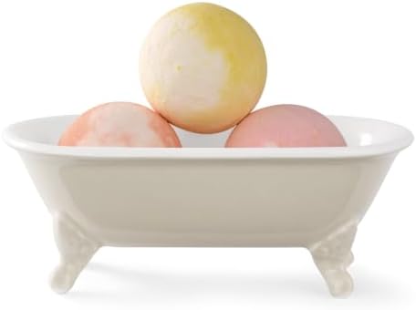 6.5" Ceramic Mini Clawfoot Bathtub Soap Dish,Bar Soap Holder,Beige - Image 2