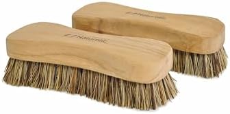 All-Natural Wooden Scrub Brush Set | Wooden Handle | Palmyra Bristle Brush for Cleaning | Eco Friendly Cleaning Products | Scrub Brush Set of 2 by Naturolic