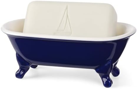 6.5" Mini Clawfoot Bathtub Soap Dish,Bar Soap Holder,Navy Blue by NEWHENGS