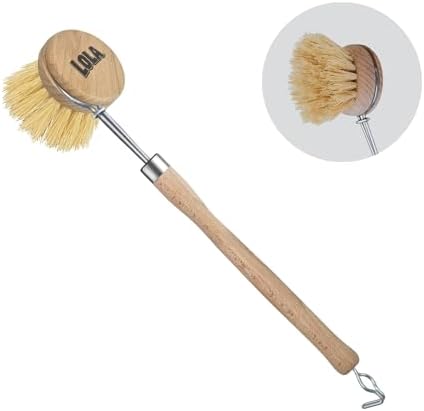 LOLA -The Original - Tampico Vegetable & Dish Brush, Sustainable Wood Ergonomic Handle w/Tampico Fiber Bristles, 1 Count by LolaProducts
