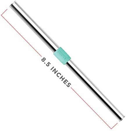 Zoku Jumbo Reusable Metal Straw with Case, Collapsible Travel Straw - Teal - Image 2