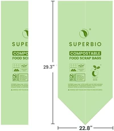 SUPERBIO 13 Gallon Compostable Kitchen Waste Bags, 50 Count, 1 Pack - Image 5