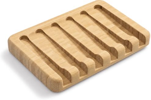 Bamboo Soap Dish, Soap Holder Soap Case Sponge Tray Sponge Drain Rack for Kitchen & Bathroom by PEFWO