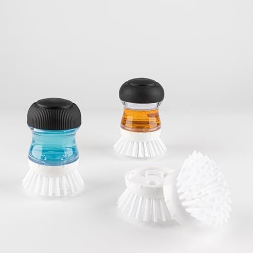 OYV Soap Dispensing Palm Brush Refills, 4-Pack Replacement Heads, White - Image 6