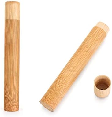 HomeSoGood 2Pcs Natural Bamboo Toothbrush Tube, Toothbrush Holder Toothbrush Case for Home and Travel 21cm by HomeSoGood