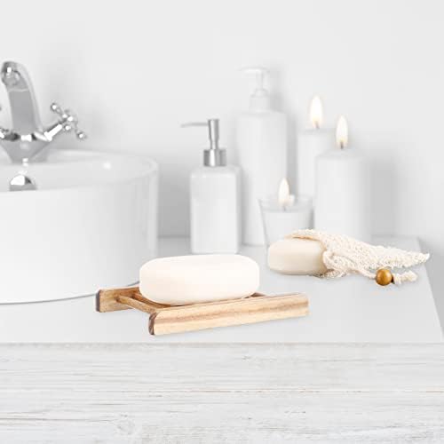 Irenare 60 Pcs Soap Saver Set, Wooden Dish Bar Soap Mesh Bag Pads Bulk - Image 6