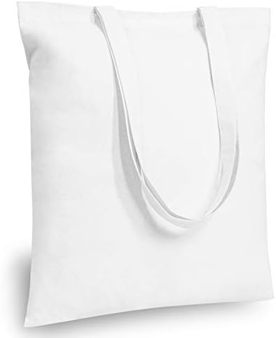 TOPDesign 24-Pack Economical 16"x15" White Cotton Tote Bag, Lightweight Medium Reusable Grocery Shopping Cloth Bags, Suitable for DIY, Advertising, Promotion, Gift, Activity by TOPDesign