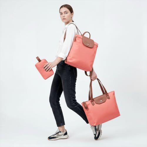 Longvoyage Bonne Vivante 3-Piece Travel Bag Set, Roll-Up Backpack, Large Waterproof Bag & Cosmetic Case, Matching Travel Accessories, Coral - Image 2