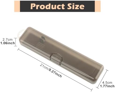 NINEFOX Toothbrush Travel Case 2 Packs,Transparent Black Toothbrushtoothbrush Cover,7.87 X 1.85 X 1.18 Inches Portable Travel Toothbrush Holder - Image 2