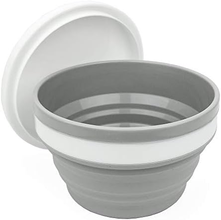 CARTINTS Silicone Collapsible Food Storage Containers with Lids Collapsible Containers Ideal for Travel and Camping, Hiking,32oz/950ml (Grey) by CARTINTS