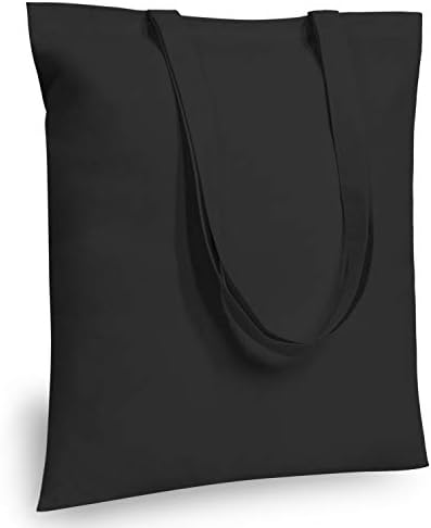 TOPDesign 24-Pack Economical 16"x15" Black Cotton Tote Bag, Lightweight Medium Reusable Grocery Shopping Cloth Bags, Suitable for DIY, Advertising, Promotion, Gift, Activity by TOPDesign