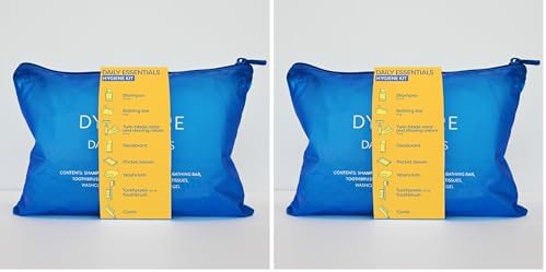 Dynarex DynaCare Daily Hygiene Kit - Travel Essentials Toiletry Bag - Includes TSA Approved Shampoo, Toothbrush Set, Razor and More - Blue, 1 Kit (10-Pieces) (Pack of 2) by Dynarex