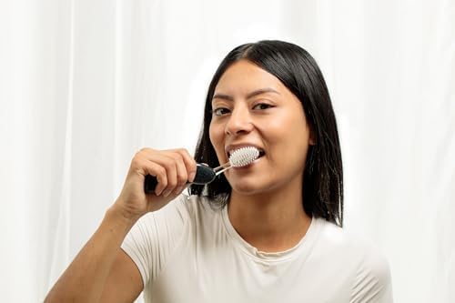 RADIUS Toothbrush, Original Big Brush & Case, Right Handed, Clear Brush with Clear Case, BPA Free ADA Accepted - Image 2