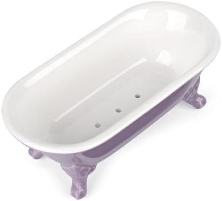 6.5" Mini Clawfoot Bathtub Soap Dish,Bar Soap Holder,Lavender - Image 5