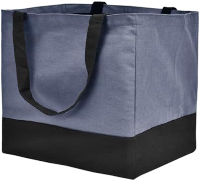Canvas Reusable Grocery Bags Heavy Duty, 8.3 gal Foldable Large Tote Bag with Handles, Holds 60 lbs Canvas Shopping Bags, 1 Pack by CNaiyunpin