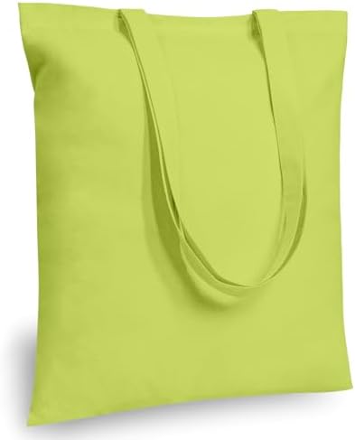 TOPDesign 24-Pack Economical 16"x15" Apple Green Cotton Tote Bag, Lightweight Medium Reusable Grocery Shopping Cloth Bags, Suitable for DIY, Advertising, Promotion, Gift, Activity by TOPDesign