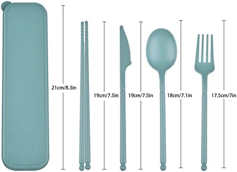 Travel Utensils, Reusable Utensils Set with Case, Camping Plastic Cutlery - Image 2
