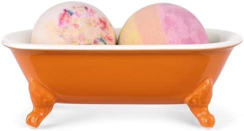 6.5" Mini Clawfoot Bathtub Soap Dish,Bar Soap Holder,Tangerine by NEWHENGS