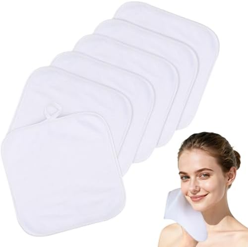 SINLAND Microfiber Facial Cloths Fast Drying Washcloth 8inch x 8inch Absorbent Face Wash Cloth Soft Makeup Remover Cloths by SINLAND