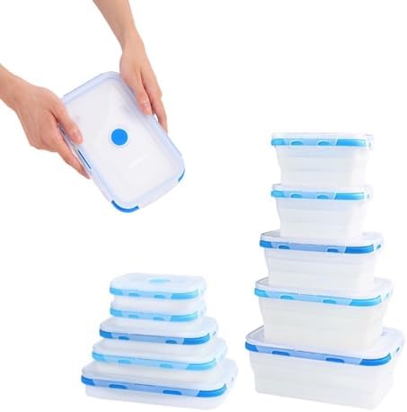 ECOBERI Collapsible Food Storage Containers with Lids, 5 Piece, 12-40 oz by SmartDesignForEverydayLife