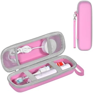 Toothbrush Travel Case for Oral B/Oral-B Pro 1000 1500 5000 7000 7500 6000 9600/ Phlips Sonicare 4100 5100 1100 6100 5300 Electric Toothbrush, Portable Hard Protective Storage Bag (Pink) by TUNYINSH