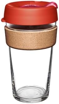 KeepCup Brew Cork, Reusable Glass Tumbler with Natural Cork, Grande Coffee Cup 16oz / 454ml - Daybreak by KeepCup