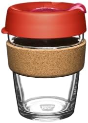 KeepCup Brew Cork, Reusable Glass Tumbler with Natural Cork, Tall Coffee Cup 12oz/340ml - Daybreak by KeepCup