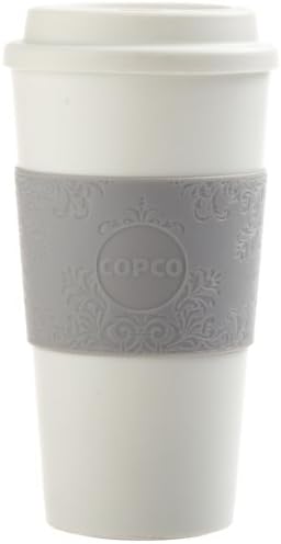 Copco Acadia 16 oz Travel Mug - Insulated Reusable Coffee Tumbler with Double-Walled Plastic, Leak-Proof Lid, BPA-Free - Portable Mug for Hot & Cold Drinks, Cup Holder Friendly (Damask) by Copco