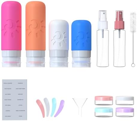 Zafit 18 Pack travel Bottles for Toiletries, TSA Approved Silicone Travel Containers Leak Proof Refillable Travel Accessories for Shampoo Conditioner Lotion Body Wash(Multicolored D) - Image 2