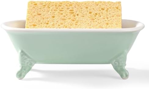 6.5" Mini Clawfoot Bathtub Soap Dish,Bar Soap Holder,Bright Teal - Image 6