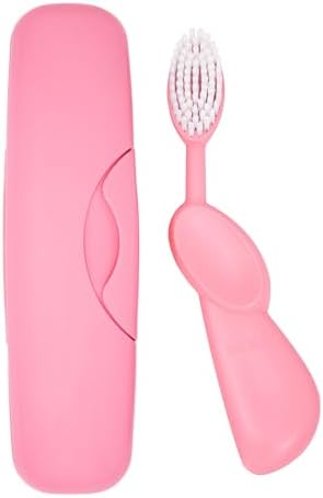 RADIUS Toothbrush Original Big Brush, BPA Free ADA Accepted - Right Hand - Pink Brush with Pink Case by RADIUSCorporation