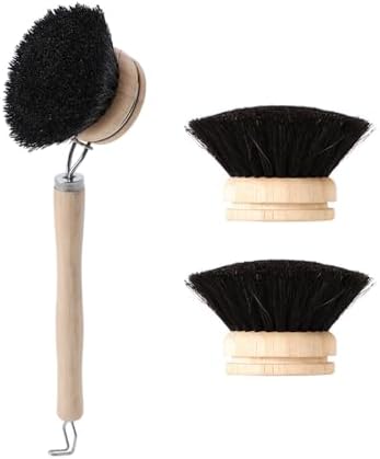Natural Bristle Dish Brush Pot Cleaning Brush with Long Handle by Unknown