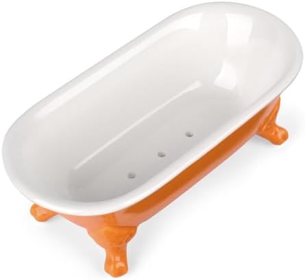 6.5" Mini Clawfoot Bathtub Soap Dish,Bar Soap Holder,Tangerine - Image 6