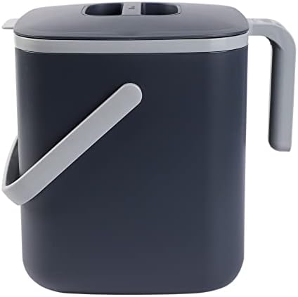 Blue Ginkgo Kitchen Compost Bin, 5L Countertop Compost Bin, Dark Grey by BLUEGINKGO
