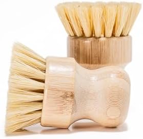 Bamboo Dish Brush 2-Pack – Natural Sisal Bristles, Eco-Friendly Kitchen Cleaning Brush, Wooden Scrubber for Dishes, Pots & Pans by Unknown